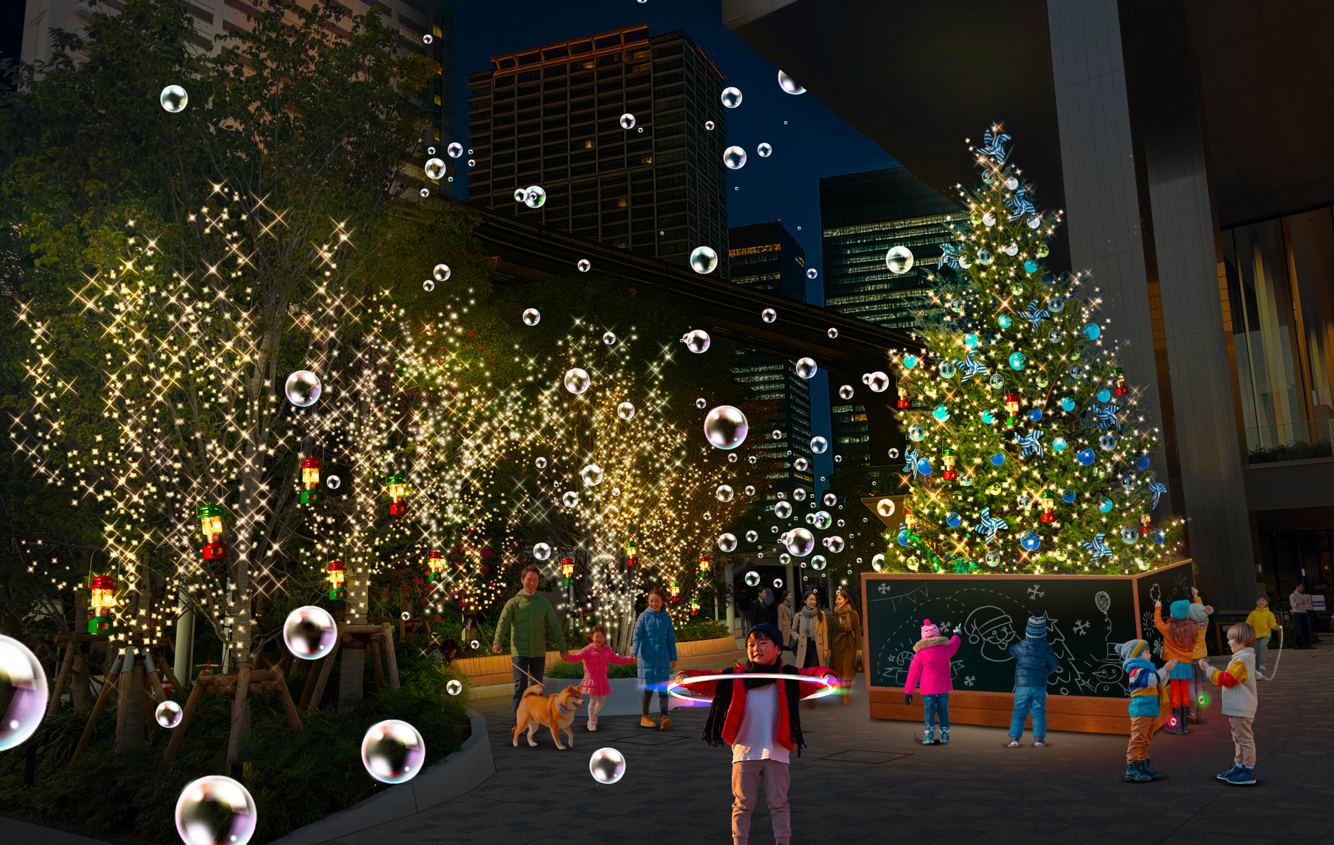 BLUE FRONT CHRISTMAS GARDEN